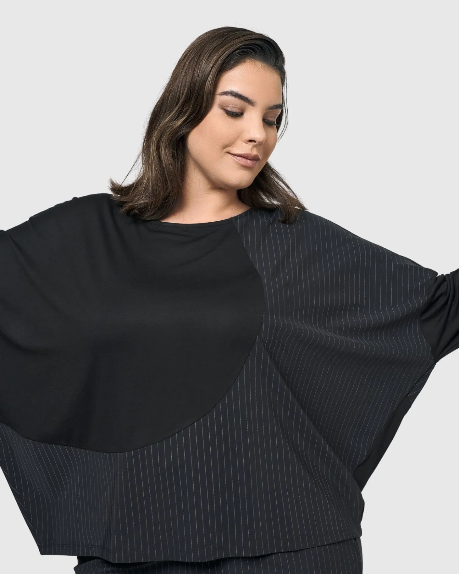 Audrey Relaxed Top, Pinstripes