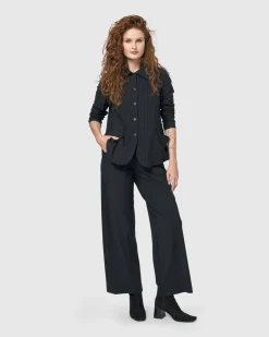 Audrey Shirt Jacket, Pinstripes