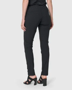 Audrey Slim Pants, Pinstripes
