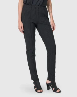 Audrey Slim Pants, Pinstripes