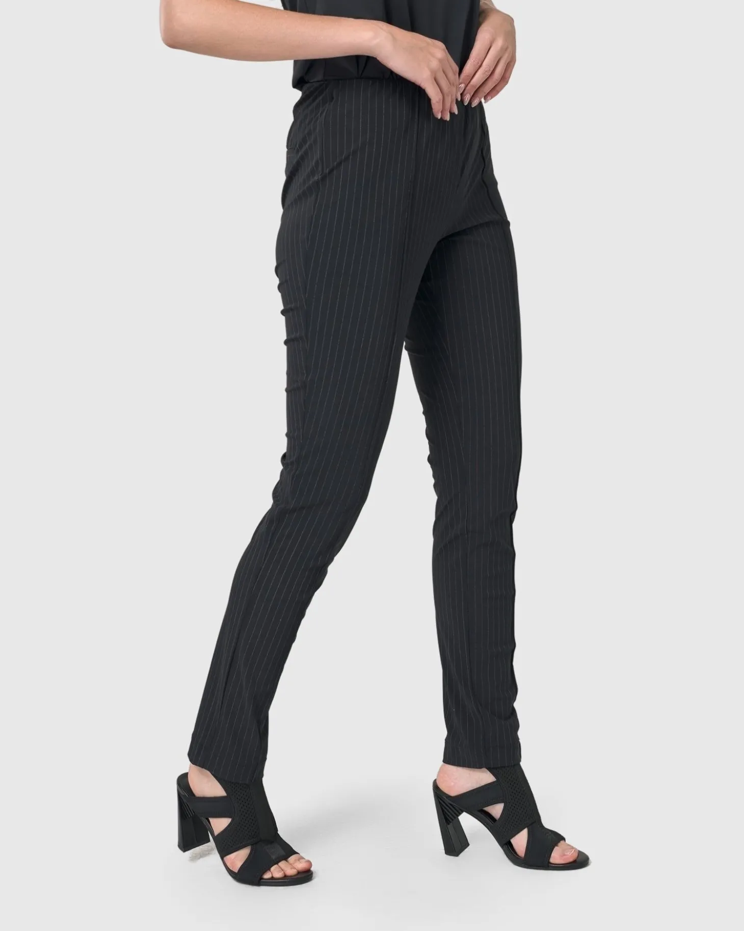 Audrey Slim Pants, Pinstripes