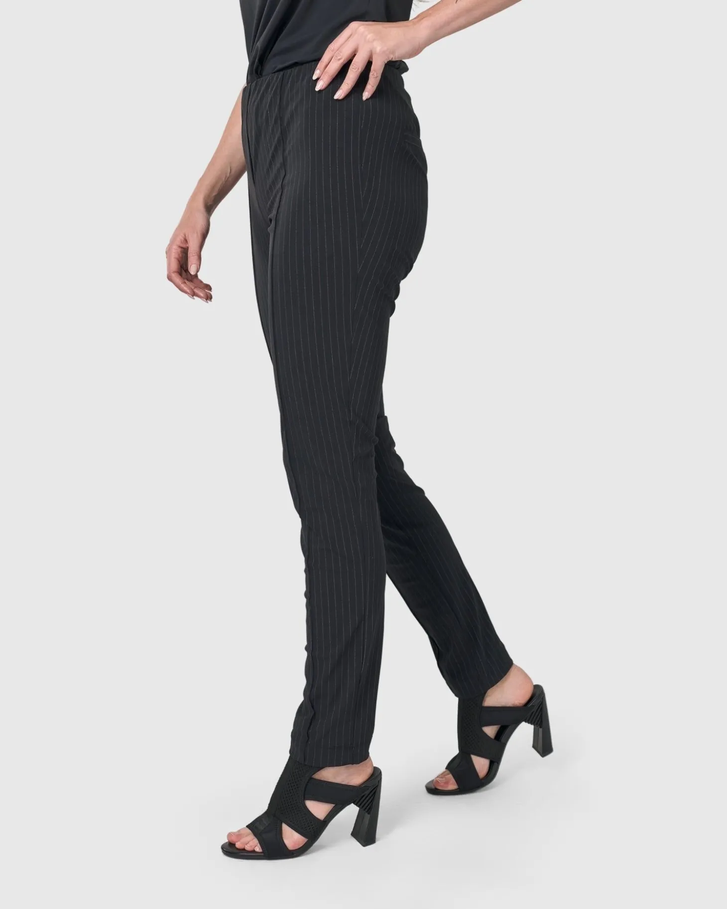 Audrey Slim Pants, Pinstripes