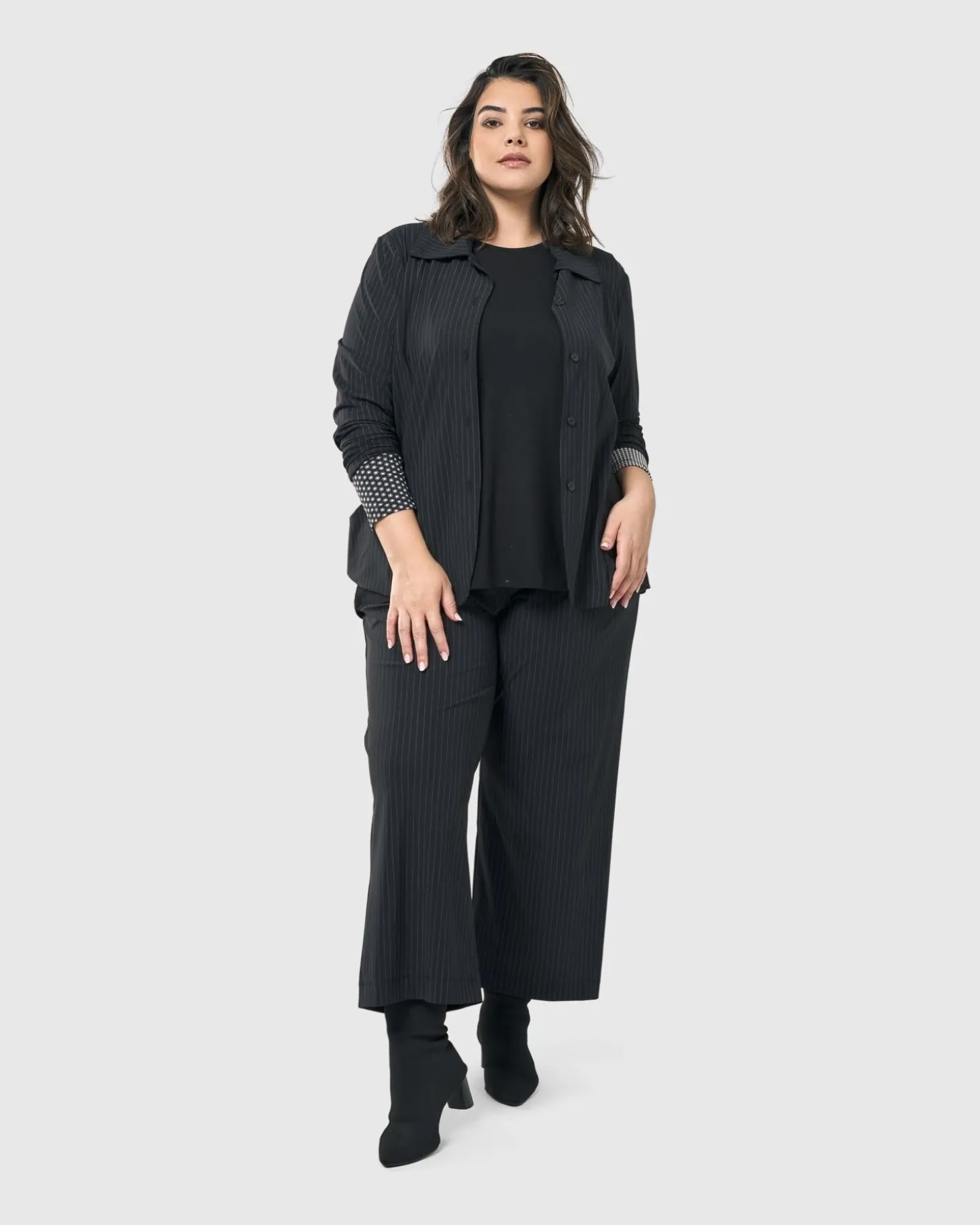 Audrey Straight Leg Pants, Pinstripes