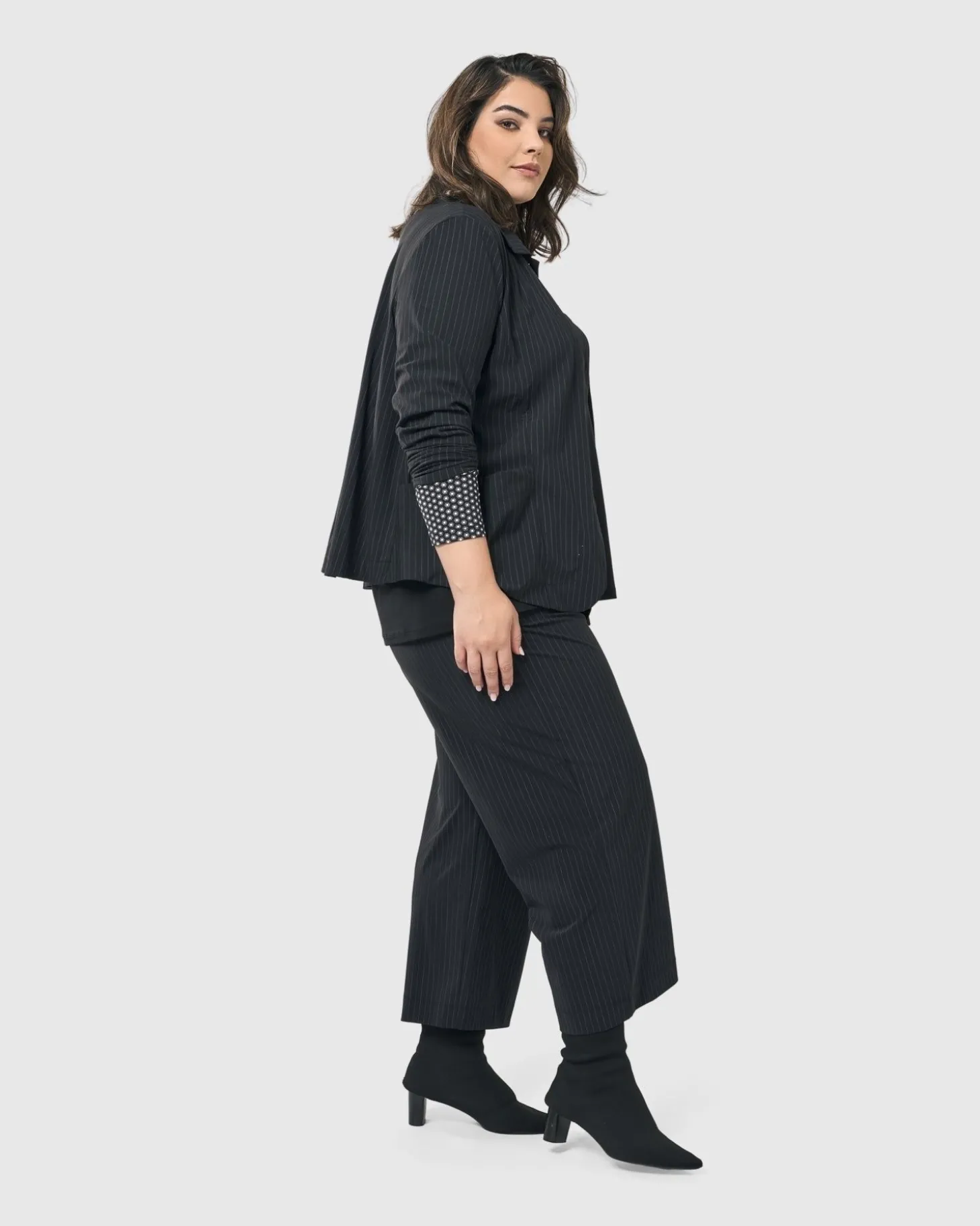Audrey Straight Leg Pants, Pinstripes