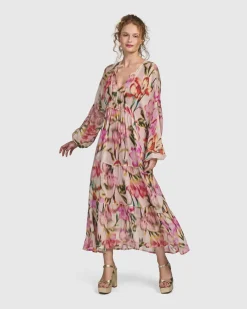 Azalea Chiffon Maxi Dress, Floral