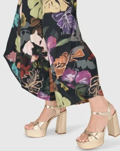 Bali Punto Pants, Leaves Multi