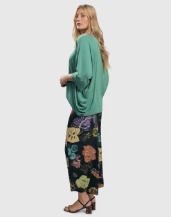 Bali Punto Pants, Leaves Multi