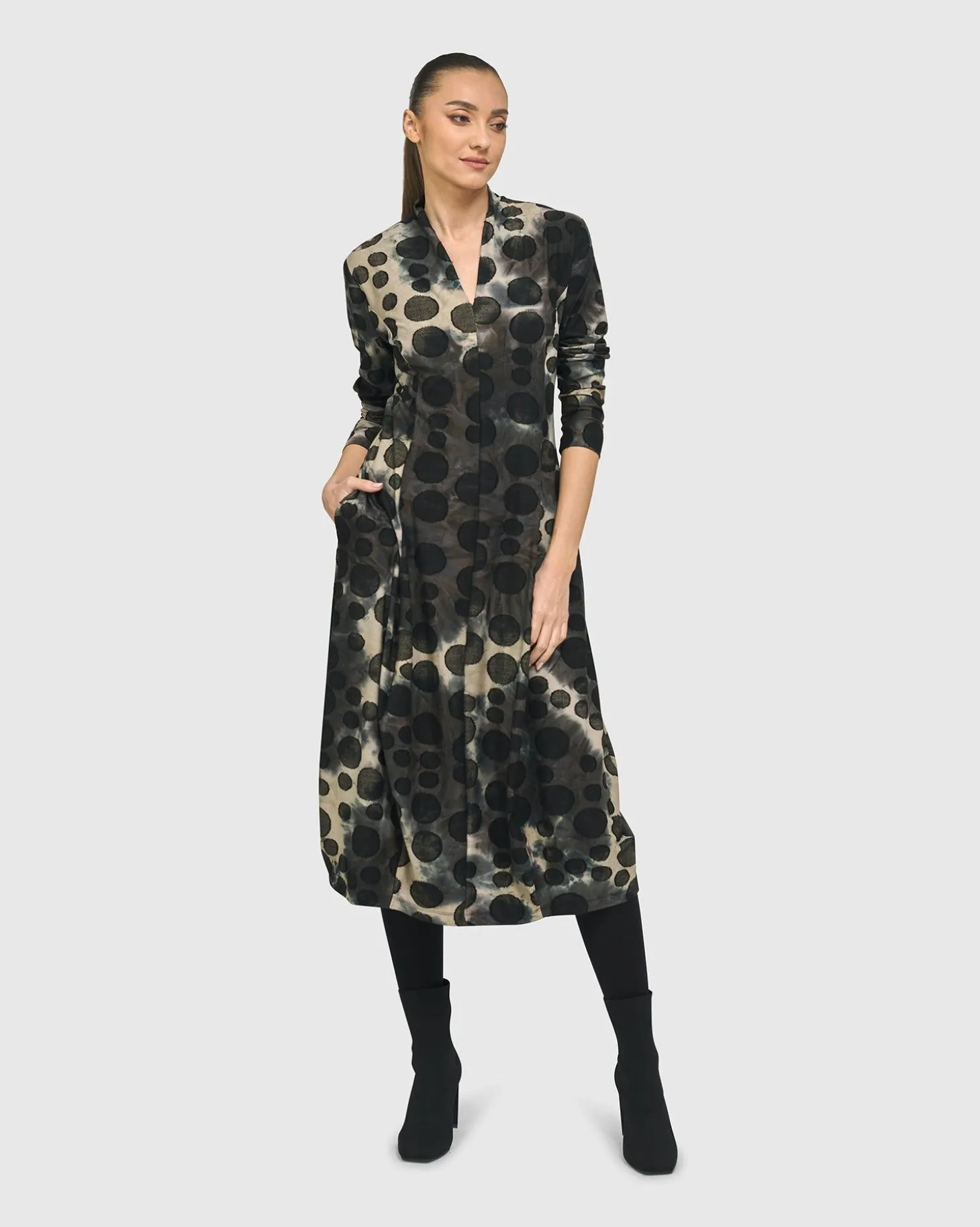 Bermuda Cocoon Dress, Coffee