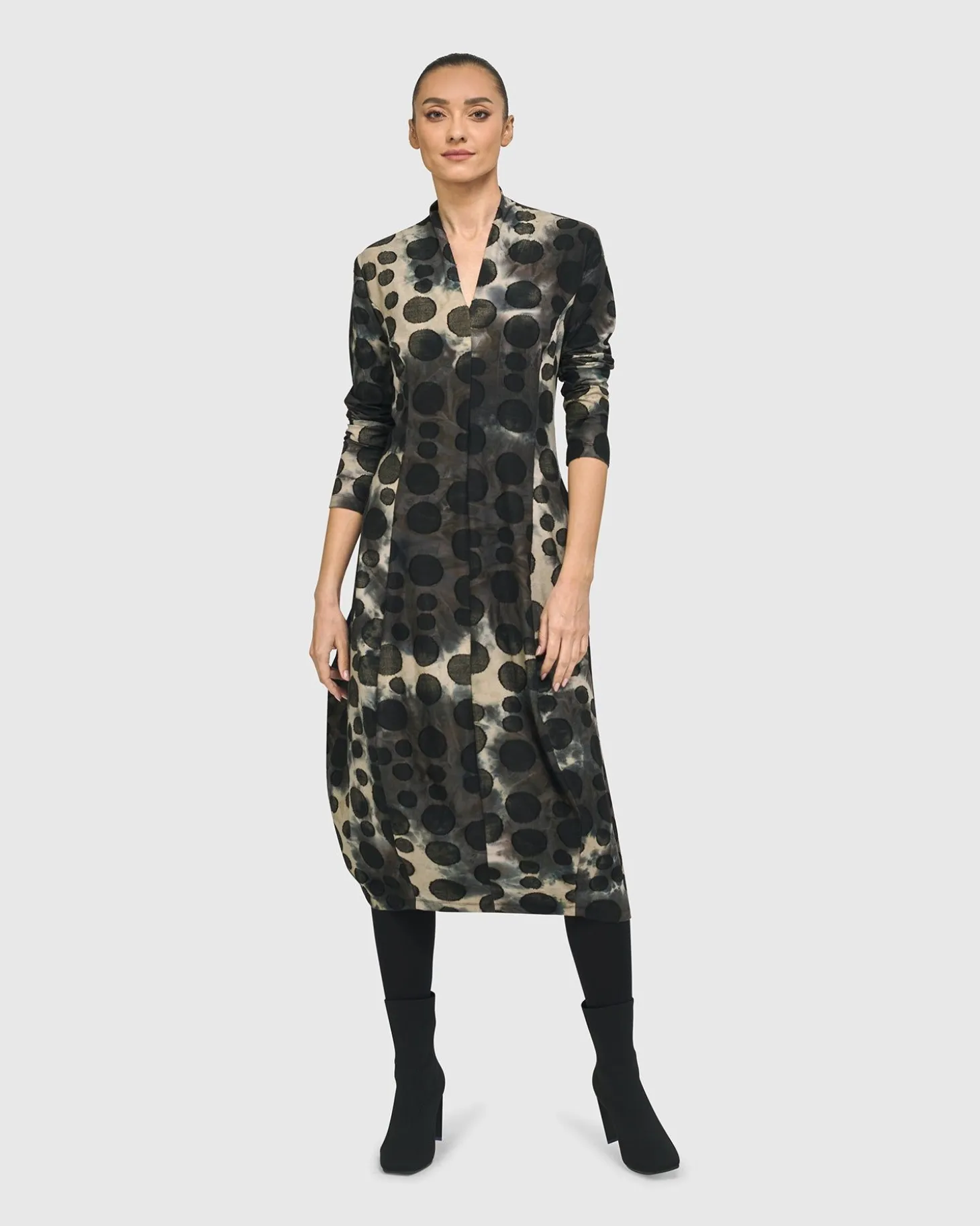 Bermuda Cocoon Dress, Coffee