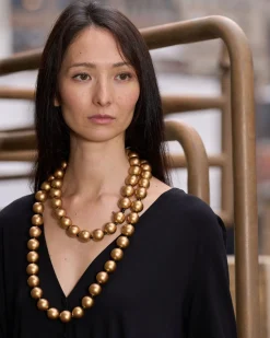 Big Bead Necklace, Gold