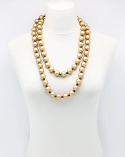 Big Bead Necklace, Gold