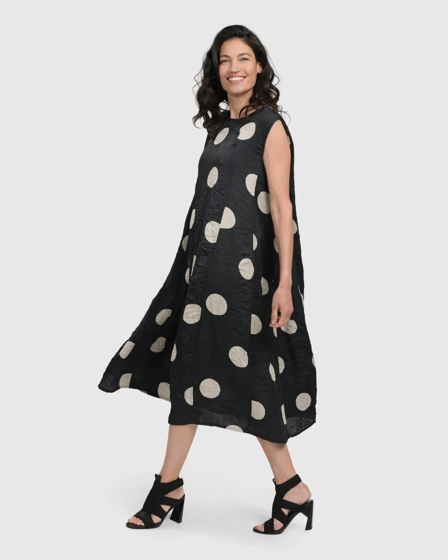 Bold Dot, Sleeveless Maxi Dress, Lace