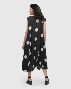 Bold Dot, Sleeveless Maxi Dress, Lace