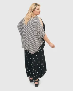 Boxy Dolman Cutout Top, Squares