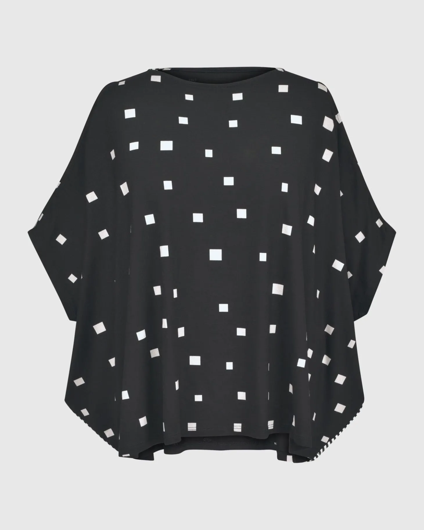 Boxy Dolman Cutout Top, Squares