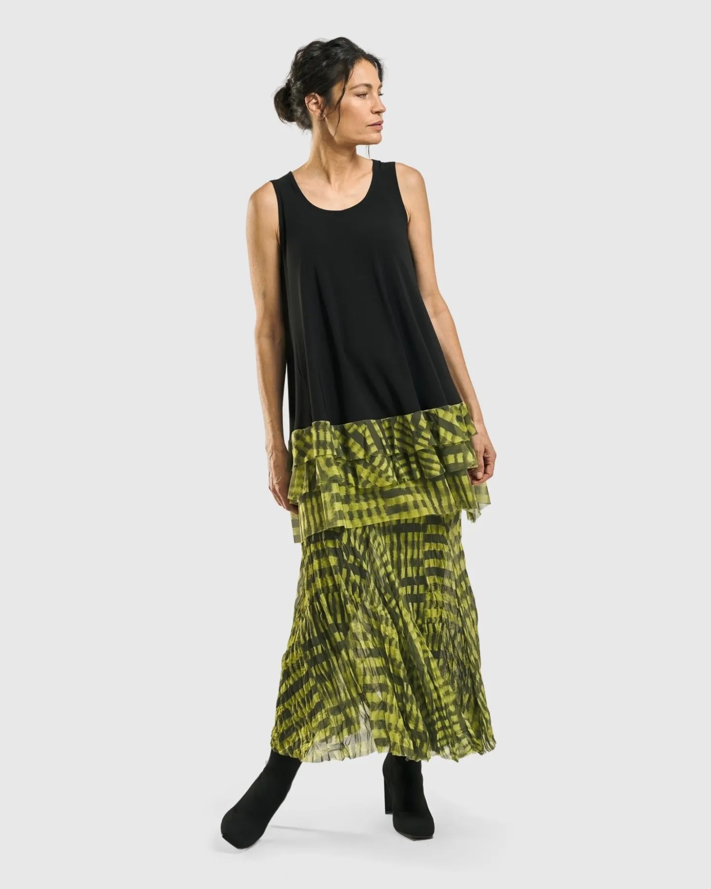 Busy Bee Sleeveless Tunic Top, Yellow