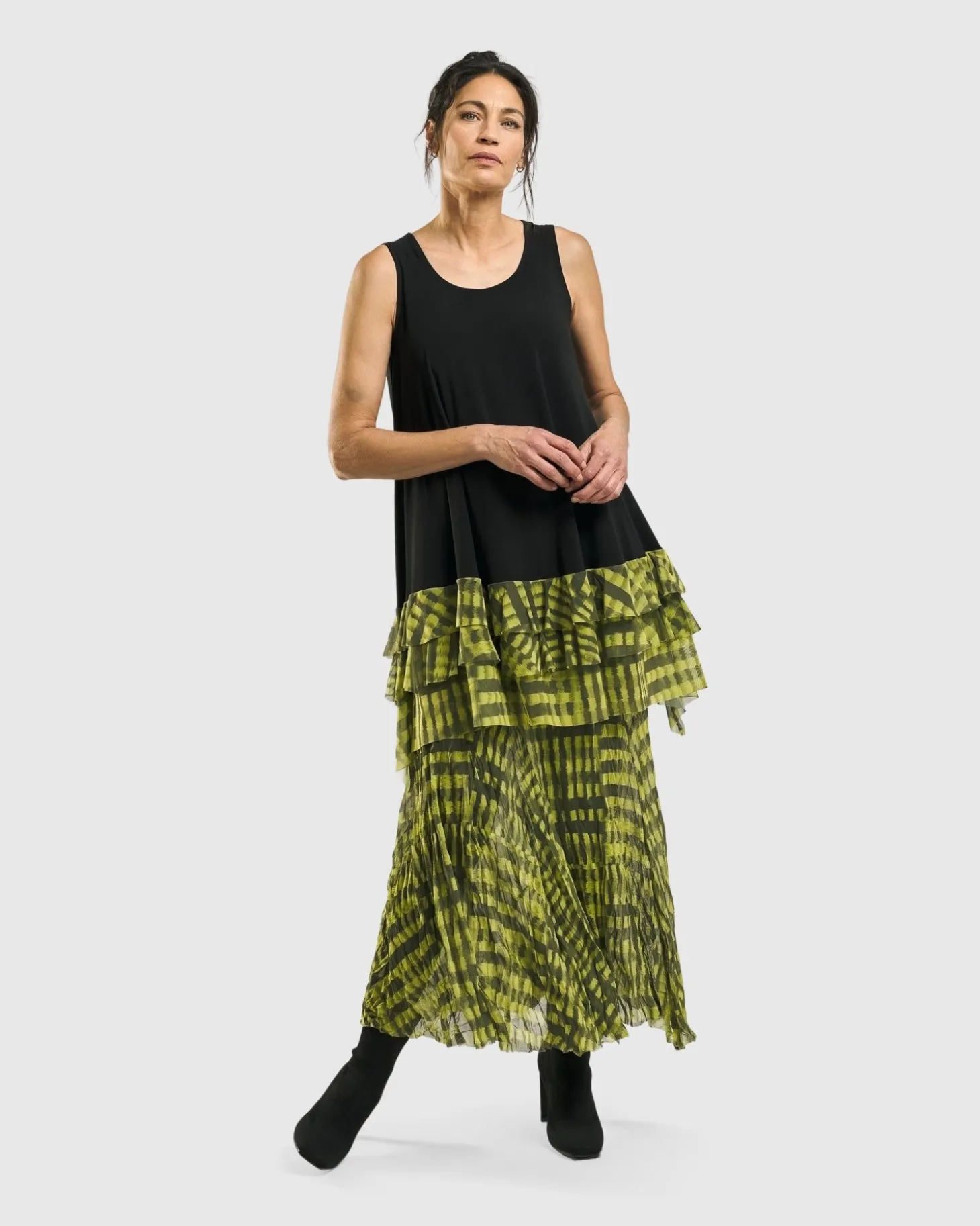 Busy Bee Sleeveless Tunic Top, Yellow