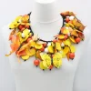 Butterflies Necklace, Yellow & Orange