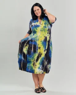 Carla Cocoon Midi Dress, Tie Dye