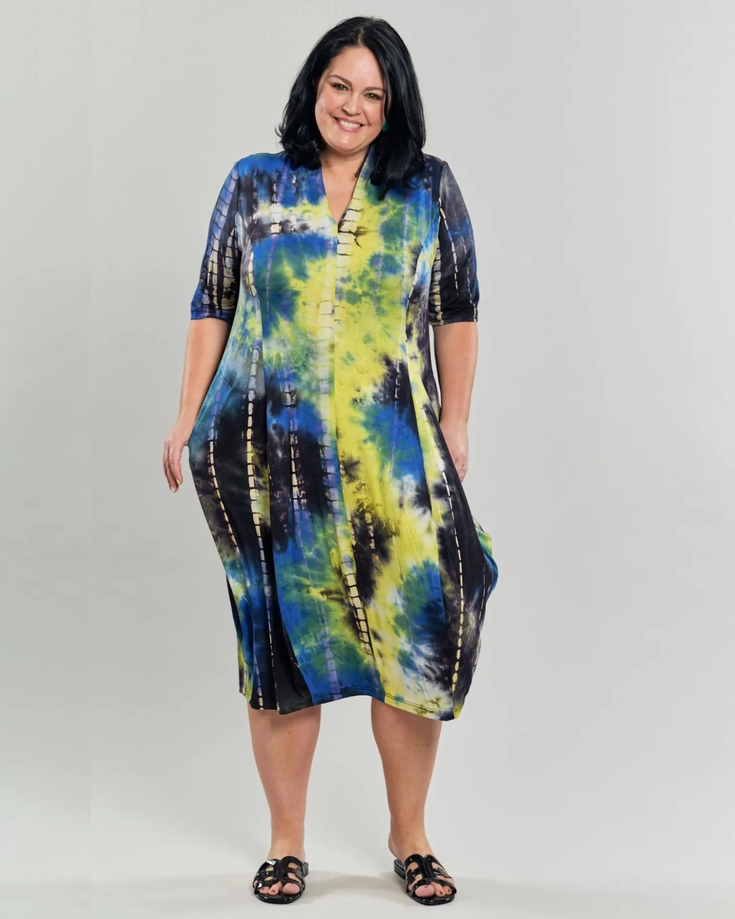 Carla Cocoon Midi Dress, Tie Dye