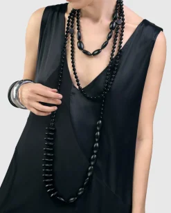 Catania Bead Necklace, Black