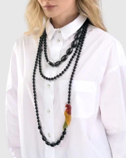 Catania Bead Necklace, Black