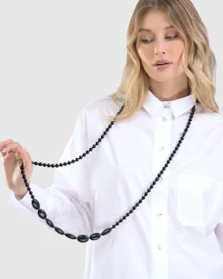 Catania Bead Necklace, Black