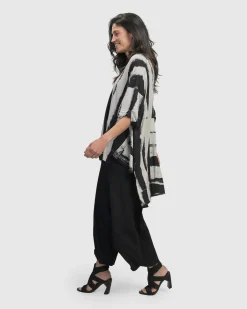 Charisma V Neck Hi-Lo Trapeze Top, Grunge