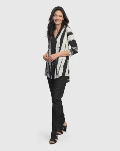 Charisma V Neck Tunic Top, Grunge