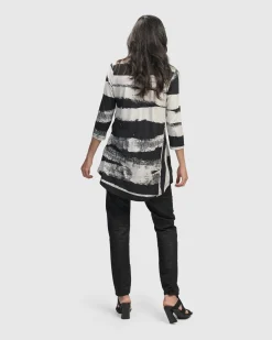 Charisma V Neck Tunic Top, Grunge