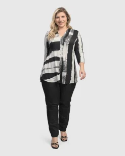 Charisma V Neck Tunic Top, Grunge