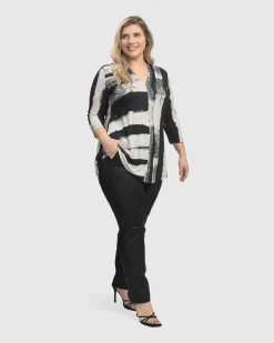 Charisma V Neck Tunic Top, Grunge