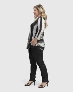 Charisma V Neck Tunic Top, Grunge