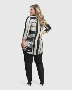 Charisma V Neck Tunic Top, Grunge