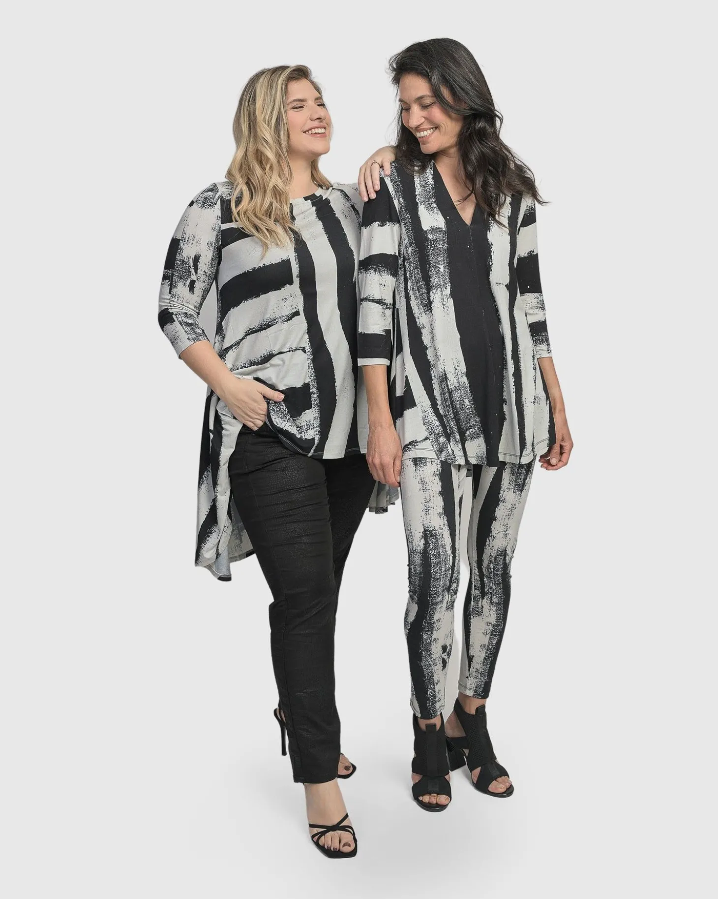 Charisma V Neck Tunic Top, Grunge