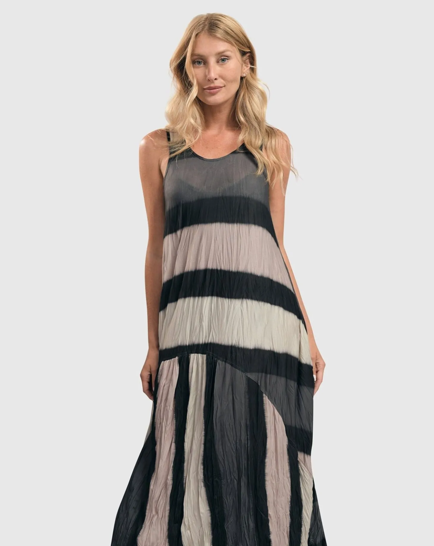 Charlie Crinkle Tank Dress, Stripe