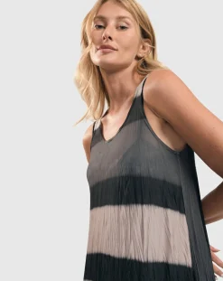 Charlie Crinkle Tank Dress, Stripe