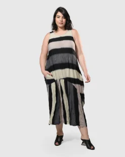 Charlie Crinkle Tank Dress, Stripe
