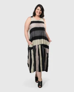 Charlie Crinkle Tank Dress, Stripe
