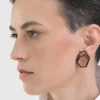Cinnamon Faceted Clip Earrings, Brown