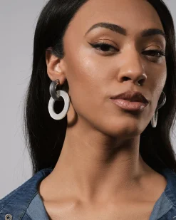 Circle Duet Earrings, Frost
