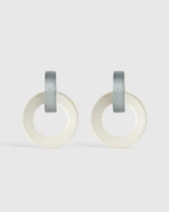 Circle Duet Earrings, Frost