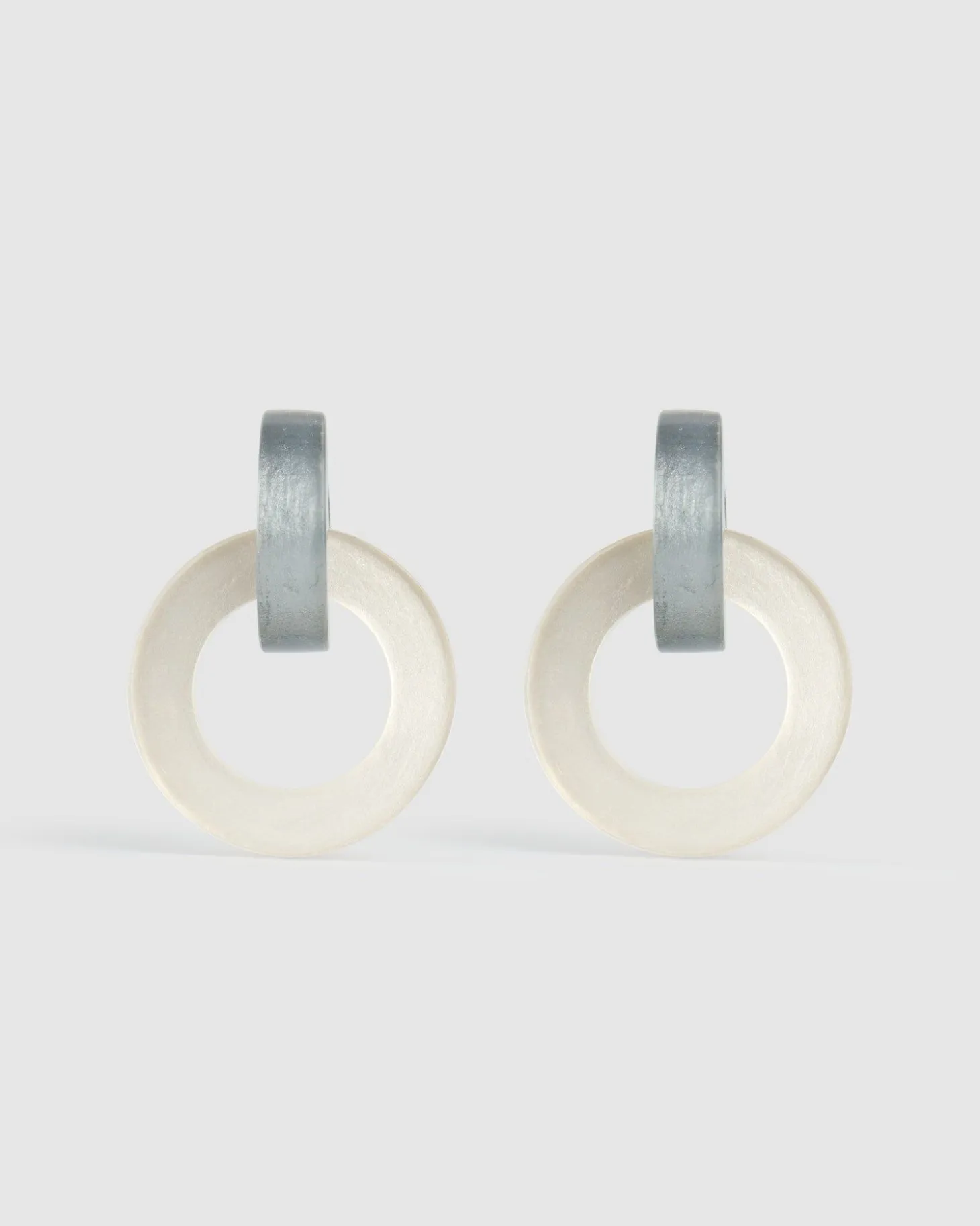 Circle Duet Earrings, Frost