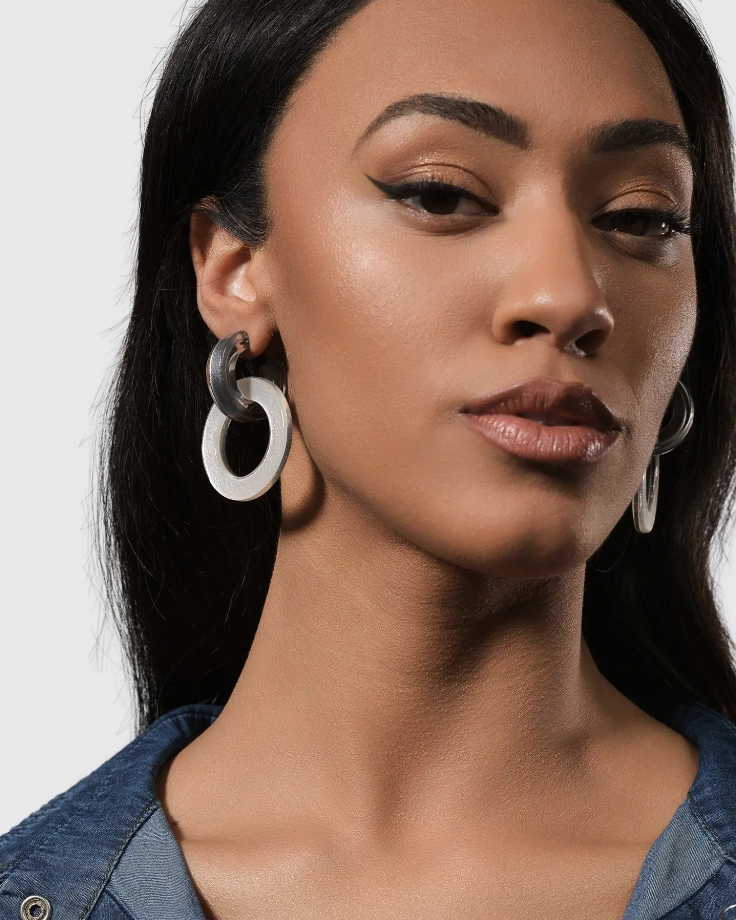 Circle Duet Earrings, Frost