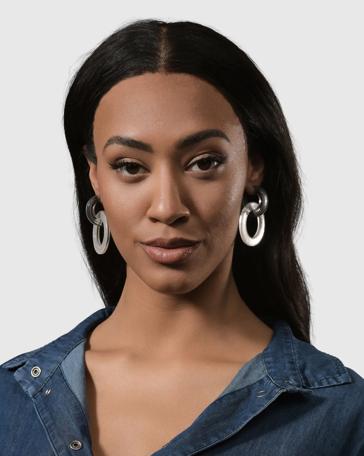 Circle Duet Earrings, Frost
