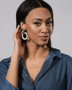 Circle Duet Earrings, Frost
