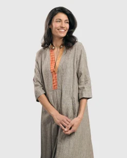Cool Breeze Linen Maxi Dress, Ecru
