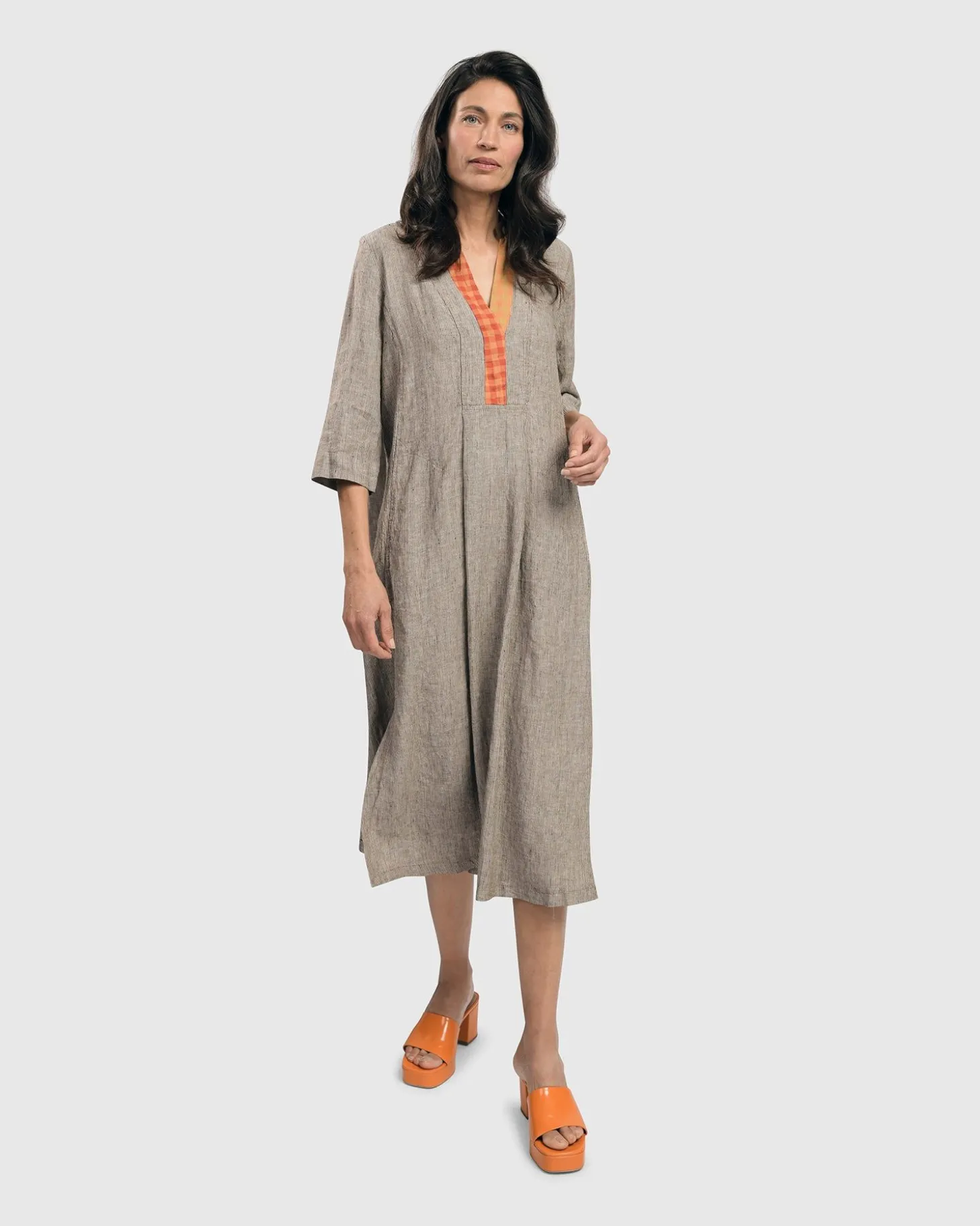 Cool Breeze Linen Maxi Dress, Ecru