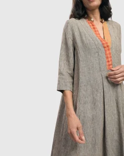 Cool Breeze Linen Maxi Dress, Ecru