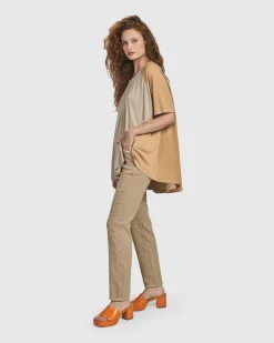 Cotton Iconic Stretch Cotton Jeans, Sand